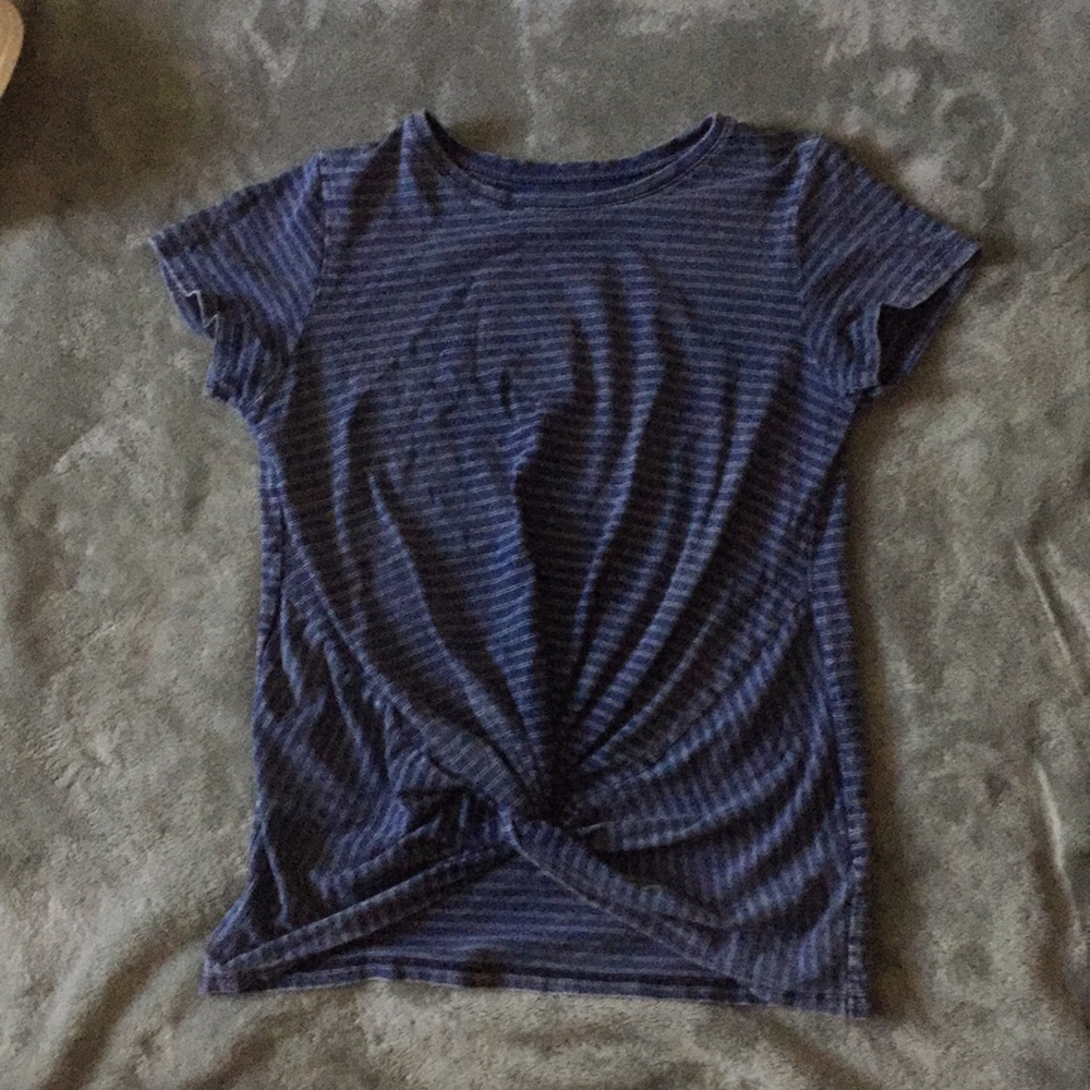 A blue and white stripe shirt from target